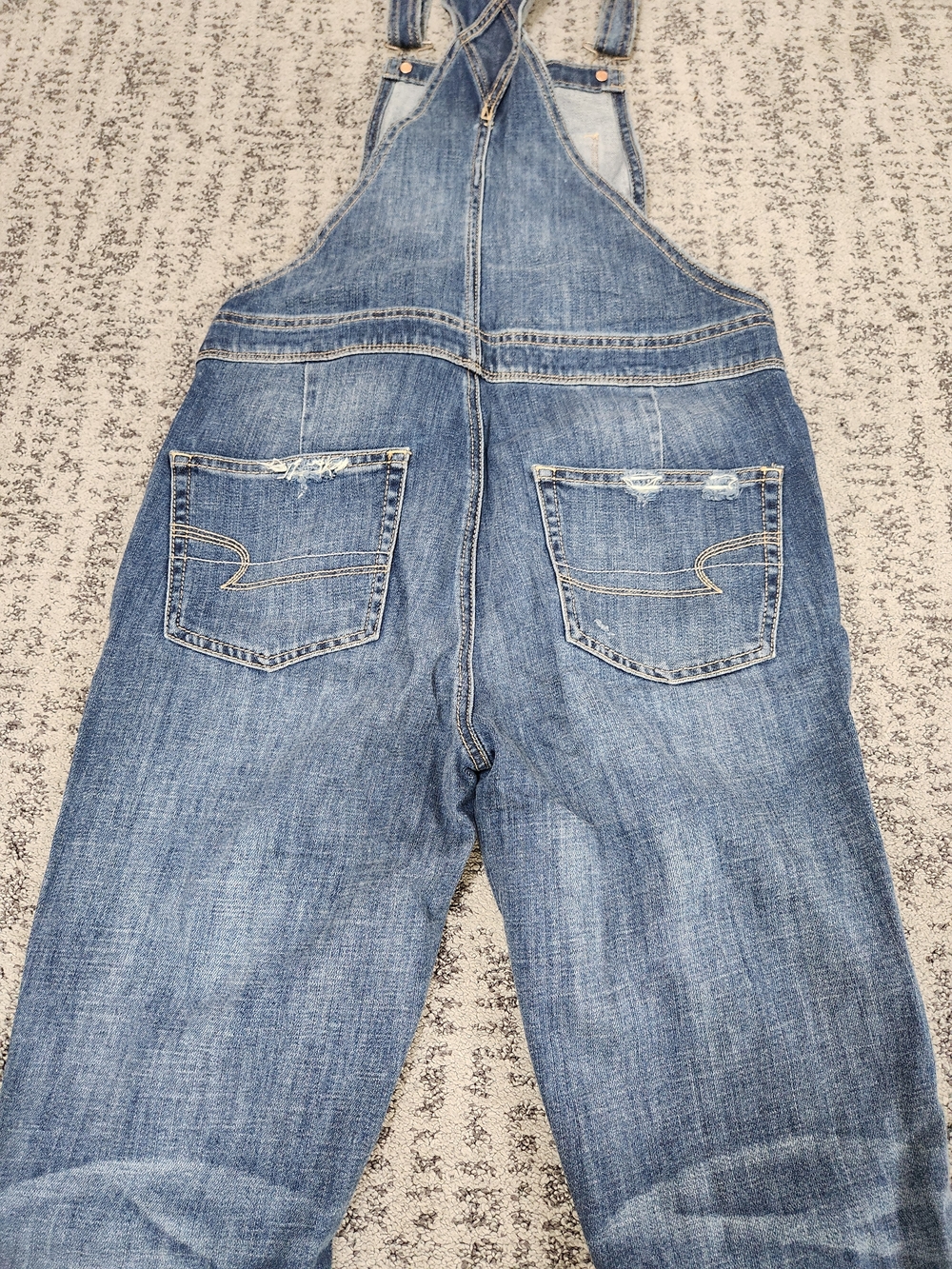 American Eagle Outfitters Distressed Blue Denim Overalls - Picture 5 of 6